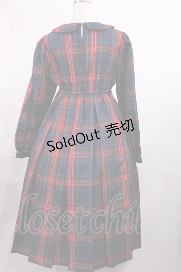 画像2: FLC / MINA*タータンチェックワンピース L グリーン H-25-11-15-013-LO-OP-NS-ZH (2)