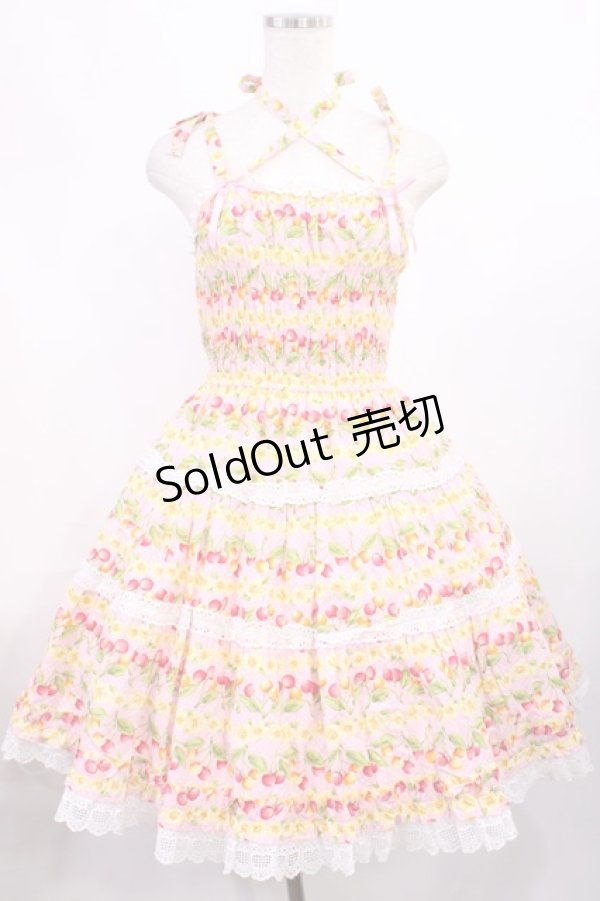 画像1: Angelic Pretty / チェリー柄サンドレス Free ピンク H-25-11-15-002-AP-OP-NS-ZH (1)