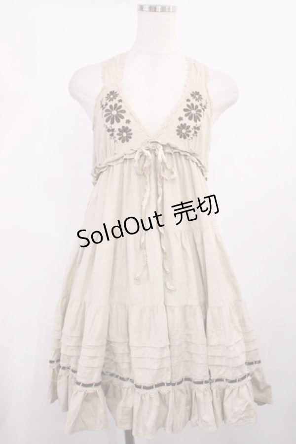 画像1: LIZ LISA / ホルターリボンワンピース Free ベージュ H-25-11-15-022-LO-OP-NS-ZH (1)