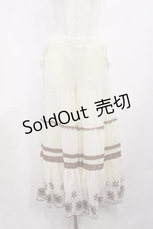 画像: LIZ LISA / 雪の結晶刺繍パンツ Free 生成り H-25-11-15-025-LO-PA-NS-ZH