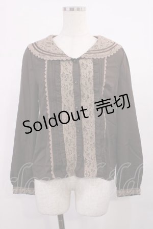 画像: axes femme POETIQUE / レース配色セーラーブラウス M ブラウン H-25-11-15-027-AX-BL-NS-ZH