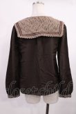 画像2: axes femme POETIQUE / レース配色セーラーブラウス M ブラウン H-25-11-15-027-AX-BL-NS-ZH (2)