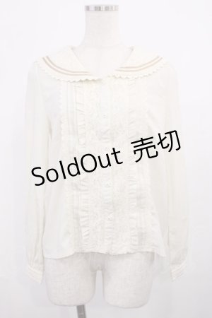 画像: axes femme POETIQUE / レース配色セーラーブラウス M 生成り H-25-11-15-028-AX-BL-NS-ZH