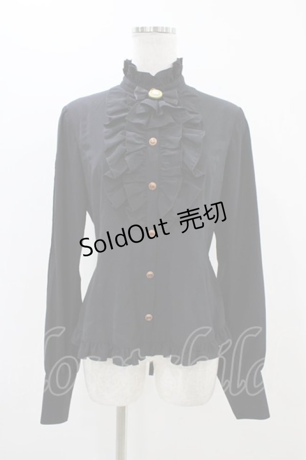 画像1: metamorphose / スタンドカラービショップスリーブブラウス サイズ1 ブラック H-25-11-16-1034-ME-BL-NS-ZH (1)