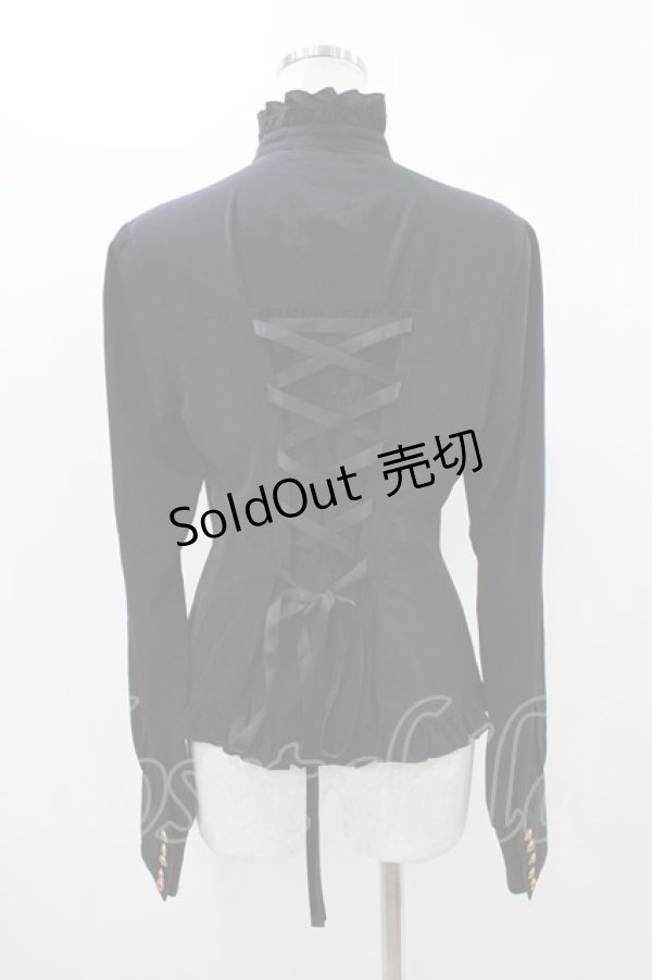 画像2: metamorphose / スタンドカラービショップスリーブブラウス サイズ1 ブラック H-25-11-16-1034-ME-BL-NS-ZH (2)