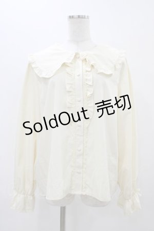 画像: m petit by misako / AM マルエリフリルブラウス 4L 生成り H-25-11-16-1040-LO-BL-NS-ZH