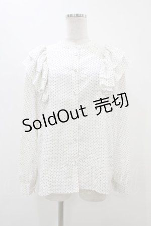画像: An MILLE / ドットフリルブラウス Free オフ H-25-11-16-1041-EL-BL-NS-ZH