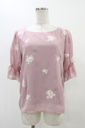 画像: an another angelus / ブーケ刺繍シフォンプルオーバー Free Pink H-25-11-16-1044-CA-TO-NS-ZH