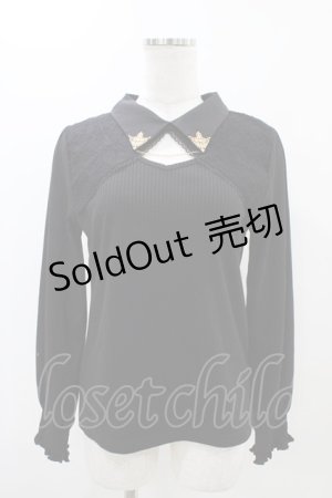 画像: axes femme / チェーン付カットアウトプルオーバー Free ブラック H-25-11-16-1048-AX-TO-NS-ZH