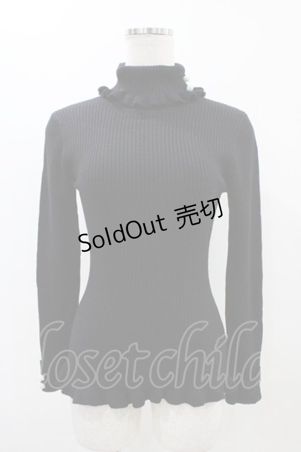 画像1: F&A / 釦付きリブタートル Free Black H-25-11-16-1049-LO-TO-NS-ZH (1)