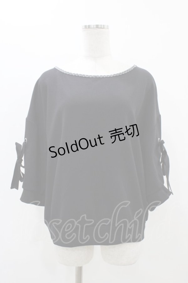 画像1: axes femme / 袖リボントップス M ブラック H-25-11-16-1052-AX-TO-NS-ZH (1)