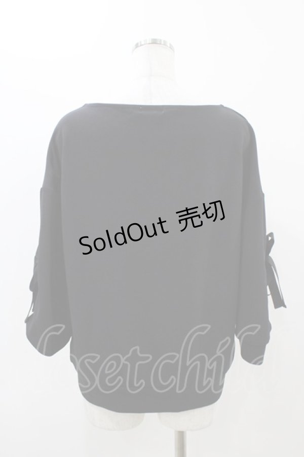 画像2: axes femme / 袖リボントップス M ブラック H-25-11-16-1052-AX-TO-NS-ZH (2)