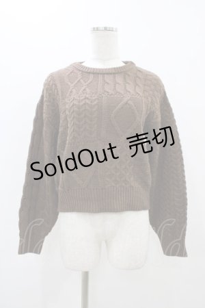 画像: Fi.n.t / パッチワーク風ニットプルオーバー Free BROWN H-25-11-16-1053-CA-TO-NS-ZH