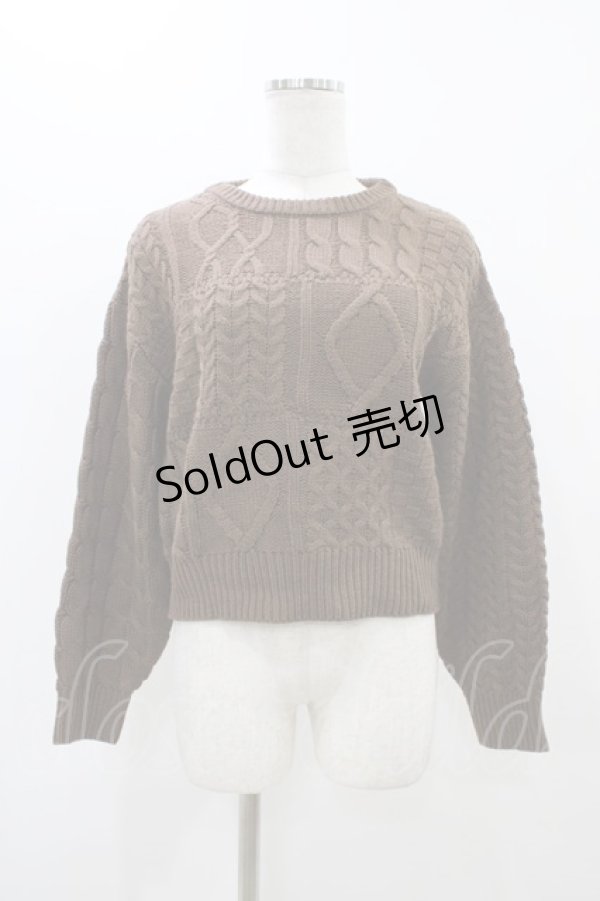 画像1: Fi.n.t / パッチワーク風ニットプルオーバー Free BROWN H-25-11-16-1053-CA-TO-NS-ZH (1)
