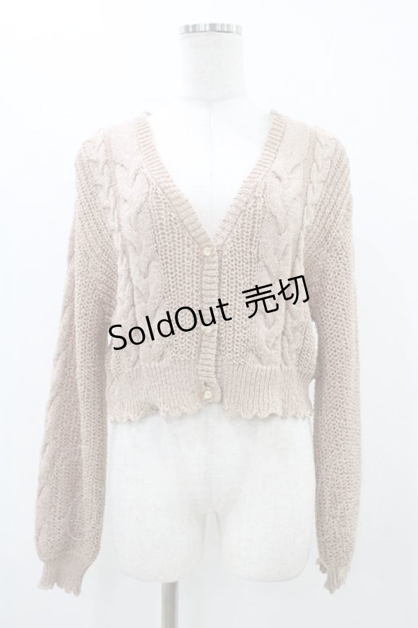 画像1: F&A / ドライフラワー釦テープヤーンカーディガン Free PINK BEIGE H-25-11-16-1054-LO-TO-NS-ZH (1)