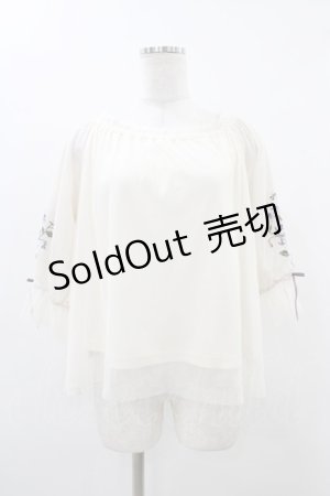 画像: an another angelus / スミレ刺繍チュールブラウス Free OFF WHITE H-25-11-16-1057-CA-BL-NS-ZH