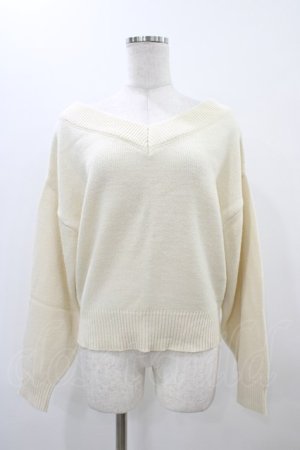 画像: F&A / バックレースアップVネックニットプルオーバー Free OFF WHITE H-25-11-16-1059-LO-TO-NS-ZH