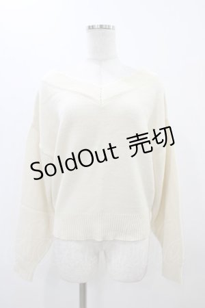 画像: F&A / バックレースアップVネックニットプルオーバー Free OFF WHITE H-25-11-16-1059-LO-TO-NS-ZH