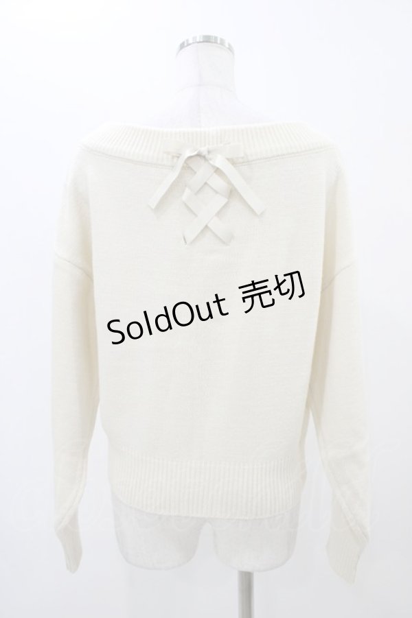 画像2: F&A / バックレースアップVネックニットプルオーバー Free OFF WHITE H-25-11-16-1059-LO-TO-NS-ZH (2)