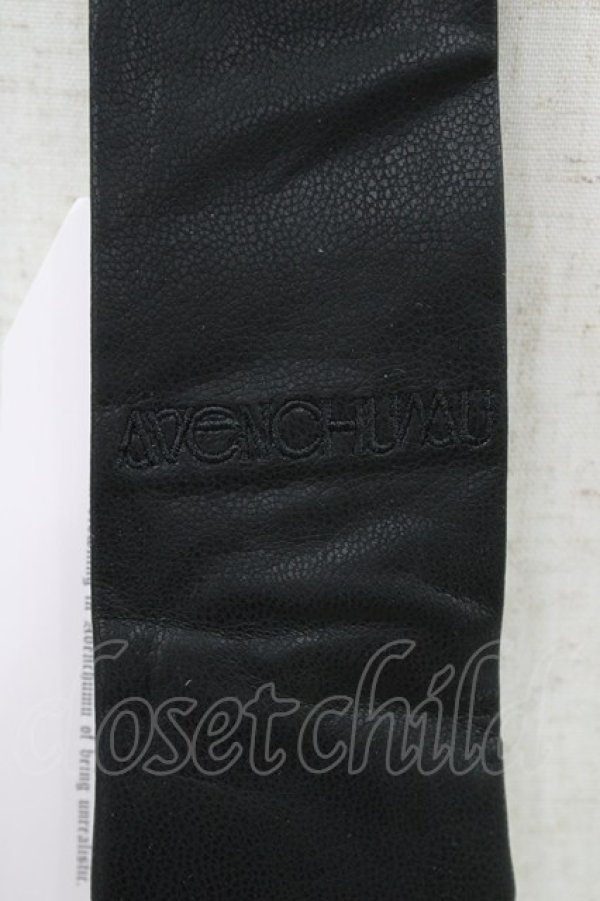 画像2: AVENCHUMU / leather necktie  ブラック H-25-11-16-1001-LO-ZA-NS-ZH (2)