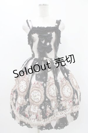 画像: ALICE and the PIRATES / アリスのからくり時計オーケストラ柄ジャンパースカートI Free ブラック H-25-11-16-1011-PA-OP-NS-ZH