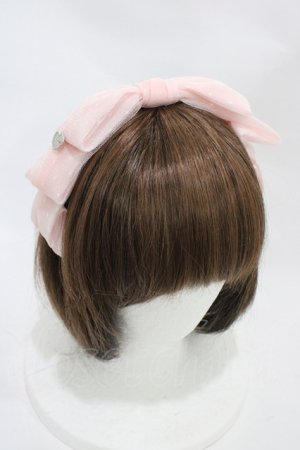 画像: LAFARY / ドットチュールリボンカチューシャ  ピンク H-25-11-16-1003-0-AC-NS-ZH