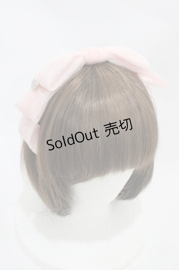 画像1: LAFARY / ドットチュールリボンカチューシャ  ピンク H-25-11-16-1003-0-AC-NS-ZH (1)