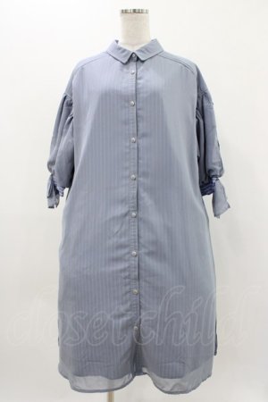 画像: axes femme POETIQUE / シフォンストライプシャツワンピース M サックス H-25-11-16-1012-AX-OP-NS-ZH