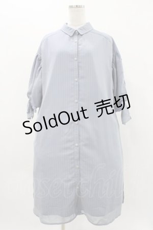 画像: axes femme POETIQUE / シフォンストライプシャツワンピース M サックス H-25-11-16-1012-AX-OP-NS-ZH