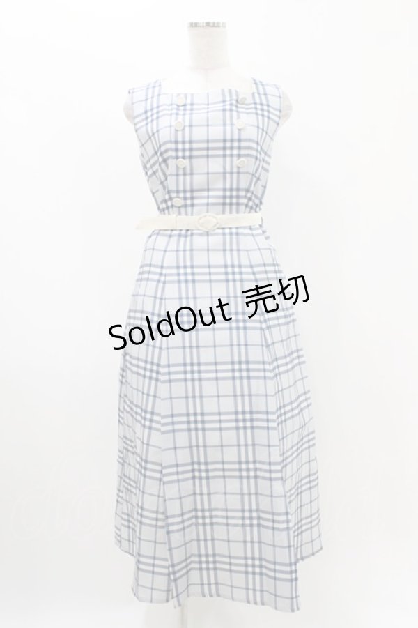 画像3: an another angelus / ジャケット付きダブル釦チェックワンピース Free NAVY×WH H-25-11-16-1019-CA-OP-NS-ZH (3)