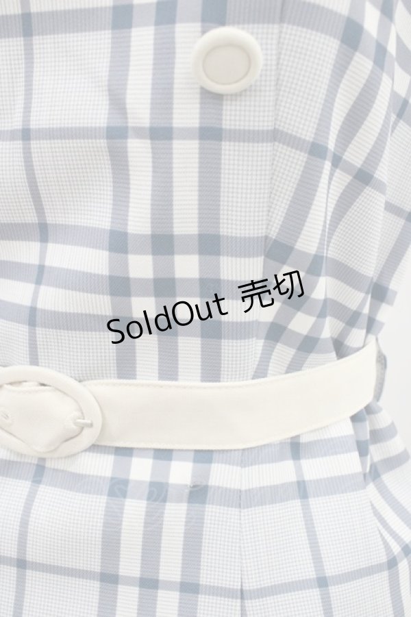画像4: an another angelus / ジャケット付きダブル釦チェックワンピース Free NAVY×WH H-25-11-16-1019-CA-OP-NS-ZH (4)