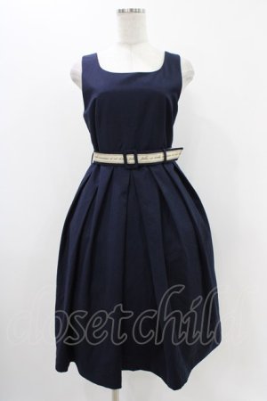 画像: Fi.n.t / ロゴテープベルト使いジャンスカ Free Navy H-25-11-16-1021-CA-OP-NS-ZH