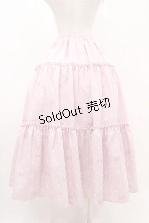 画像2: axes femme kawaii / ハートドット柄ティアードスカート M ピンク H-25-11-16-1024-AX-SK-SZ-ZH (2)