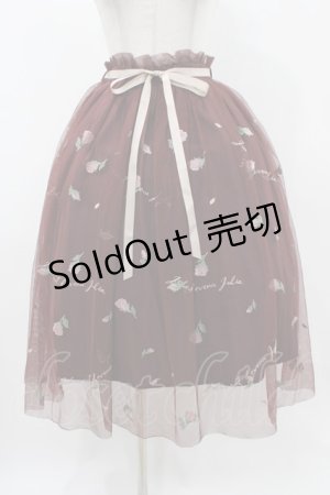 画像: an another angelus / フラワーロゴ刺繍チュールスカート Free Bordeaux H-25-11-16-1026-CA-SK-NS-ZH