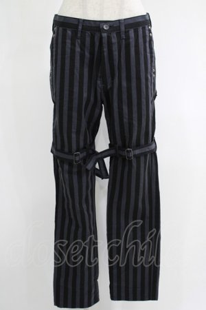 画像: MILKBOY / ストライプボンテージパンツ S ブラック×グレー H-25-11-17-027-MB-PA-KB-ZH