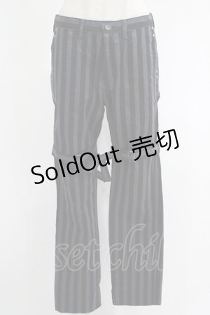 画像: MILKBOY / ストライプボンテージパンツ S ブラック×グレー H-25-11-17-027-MB-PA-KB-ZH