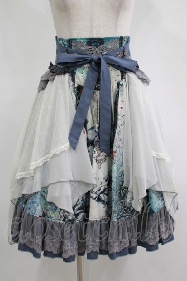 画像1: Ozz oneste / Valkrie神殿モチーフスカート  ブルー H-25-11-17-005-OO-SK-KB-ZH (1)