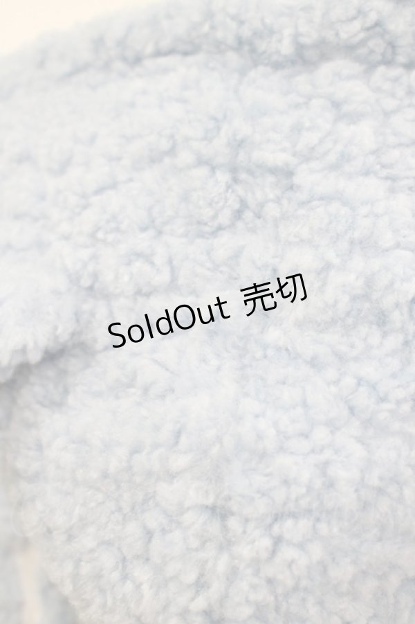 画像4: LISTEN FLAVOR / 猫耳肉球ファイヤーボアブルゾン  ライトブルー×ホワイト H-25-11-17-035-PU-JA-KB-ZH (4)