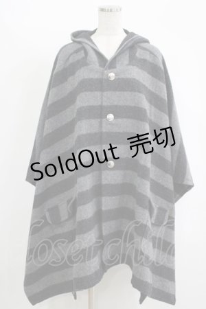 画像: MILKBOY / ボーダーニットポンチョ  ブラック×グレーボーダー H-25-11-17-038-MB-JA-KB-ZH