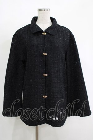 画像: NieR Clothing / ラメツイードジャケット  黒 H-25-11-17-041-PU-JA-KB-ZH