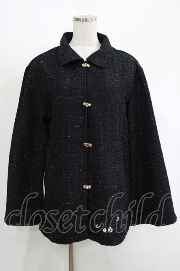 画像1: NieR Clothing / ラメツイードジャケット  黒 H-25-11-17-041-PU-JA-KB-ZH (1)