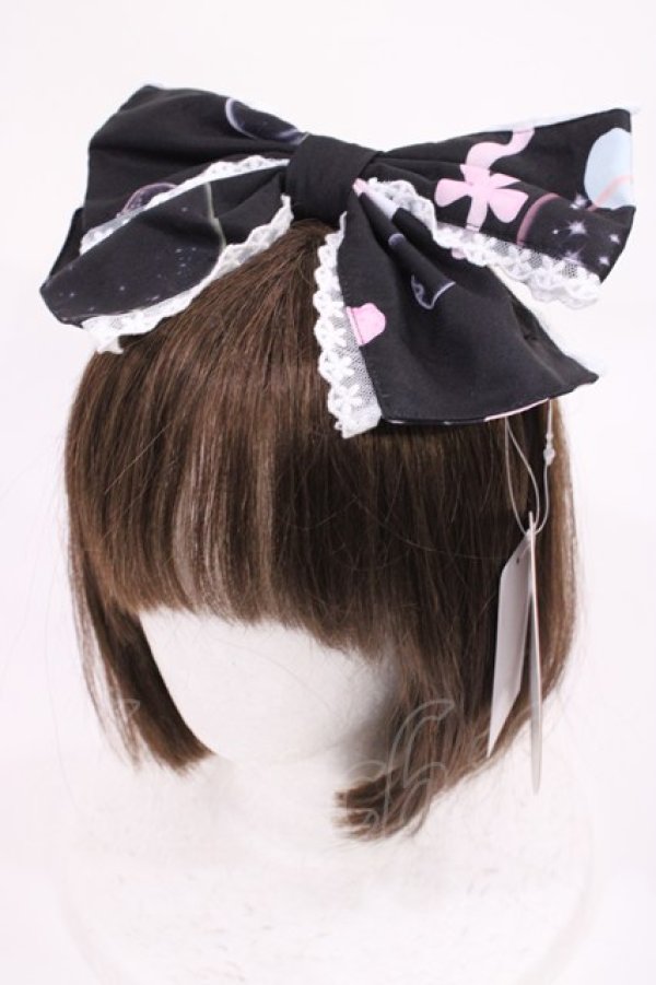 画像1: To Alice / シャボンアニマルリボンカチューシャ  ブラック H-25-11-17-1037-LO-AC-NS-ZH (1)