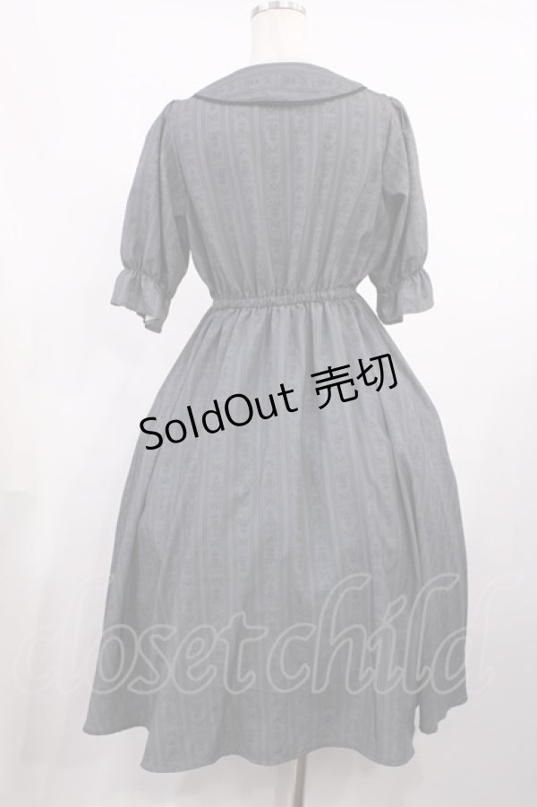 画像2: m petit by misako / MSKストライプフレアワンピース M グレー H-25-11-17-1007-LO-OP-NS-ZH (2)