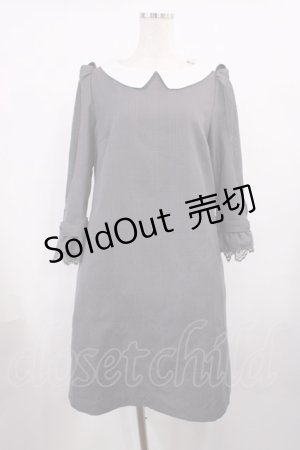 画像: axes femme POETIQUE / グレンチェックショルダーレースワンピース M グレー H-25-11-17-1009-AX-OP-NS-ZH