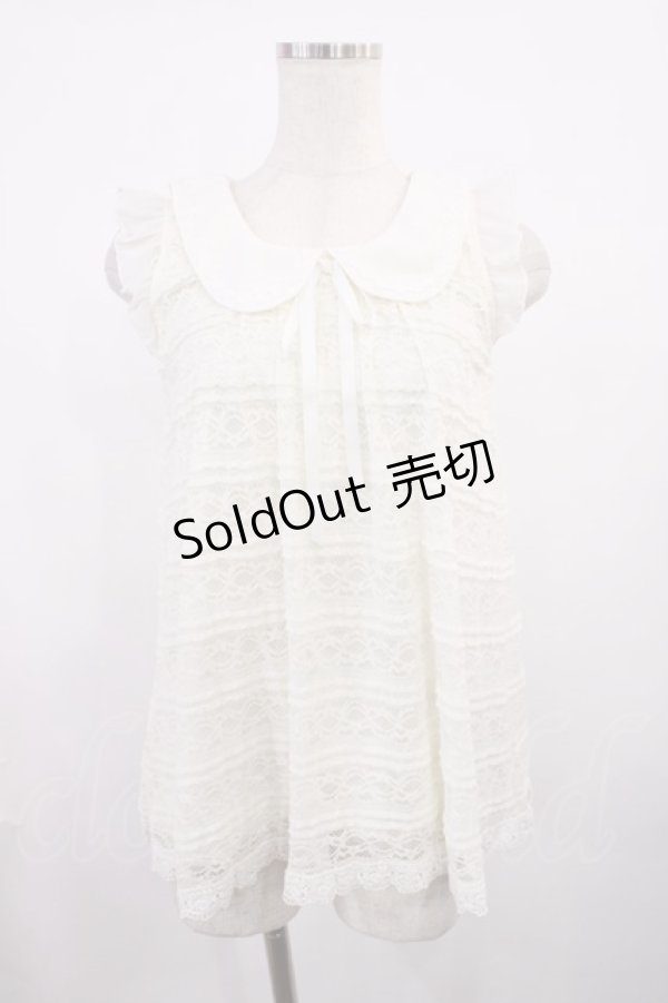 画像1: LIZ LISA / 肩フリルレースタンク Free オフ H-25-11-17-1015-LO-TO-NS-ZH (1)