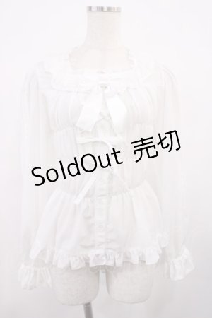 画像: metamorphose / スクエアあきフリルブラウス（長袖）・デシン サイズ1 オフ H-25-11-17-1019-ME-BL-NS-ZH