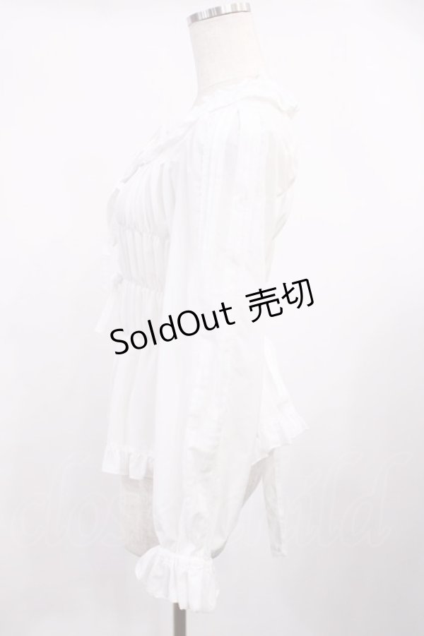 画像3: metamorphose / スクエアあきフリルブラウス（長袖）・デシン サイズ1 オフ H-25-11-17-1019-ME-BL-NS-ZH (3)