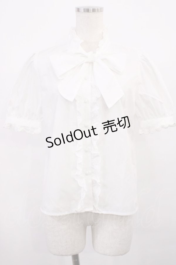 画像1: evelyn / リボンブラウス Free オフ H-25-11-17-1021-LO-BL-NS-ZH (1)