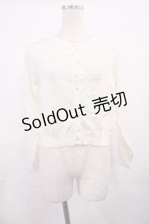 画像: m petit by misako / AM*ハート透かしニットカーディガン M オフ H-25-11-17-1025-LO-TO-NS-ZH