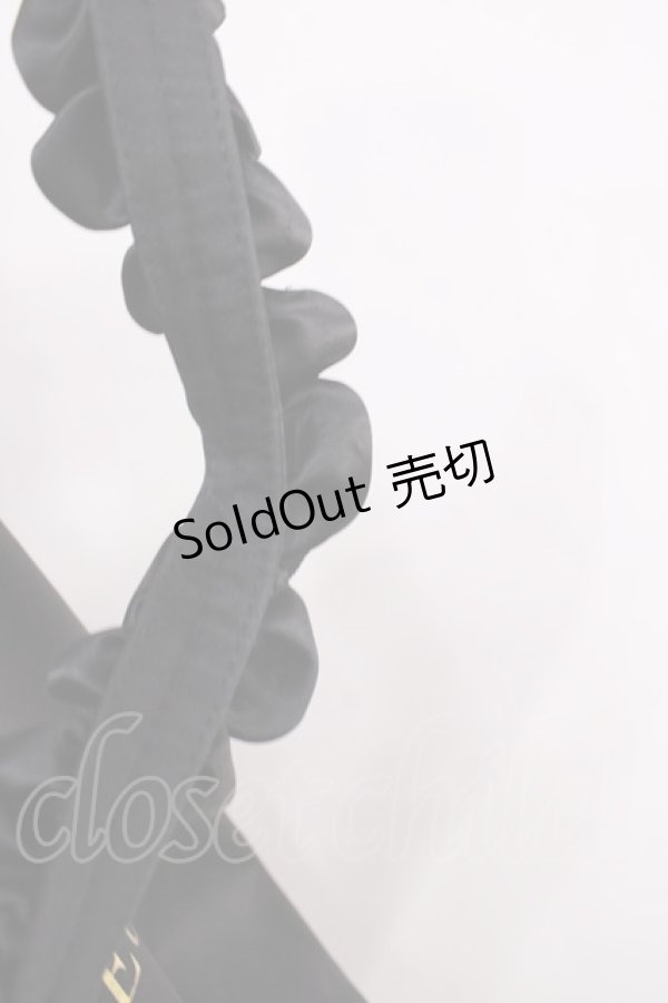 画像3: Maison de FLEUR / ブランドロゴフリルハンドルトートMバッグ  ブラック H-25-11-17-1029-LO-BG-NS-ZH (3)